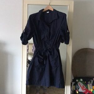 J Crew deep navy shirt dress